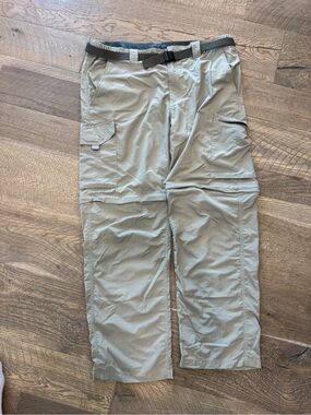 Men's Convertible Cargo Pants - Light Khaki Omni shield Columbia silver ridge